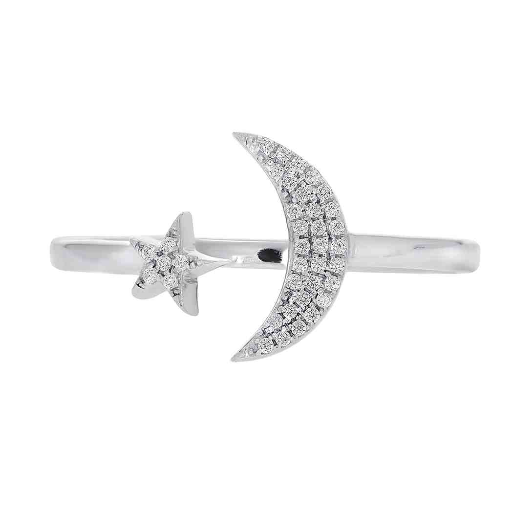 Star Moon Open Diamond Ring LR11925A